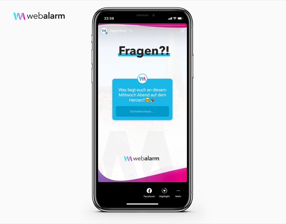 Instagram Fragen-Sticker in der Story auf dem Smartphone